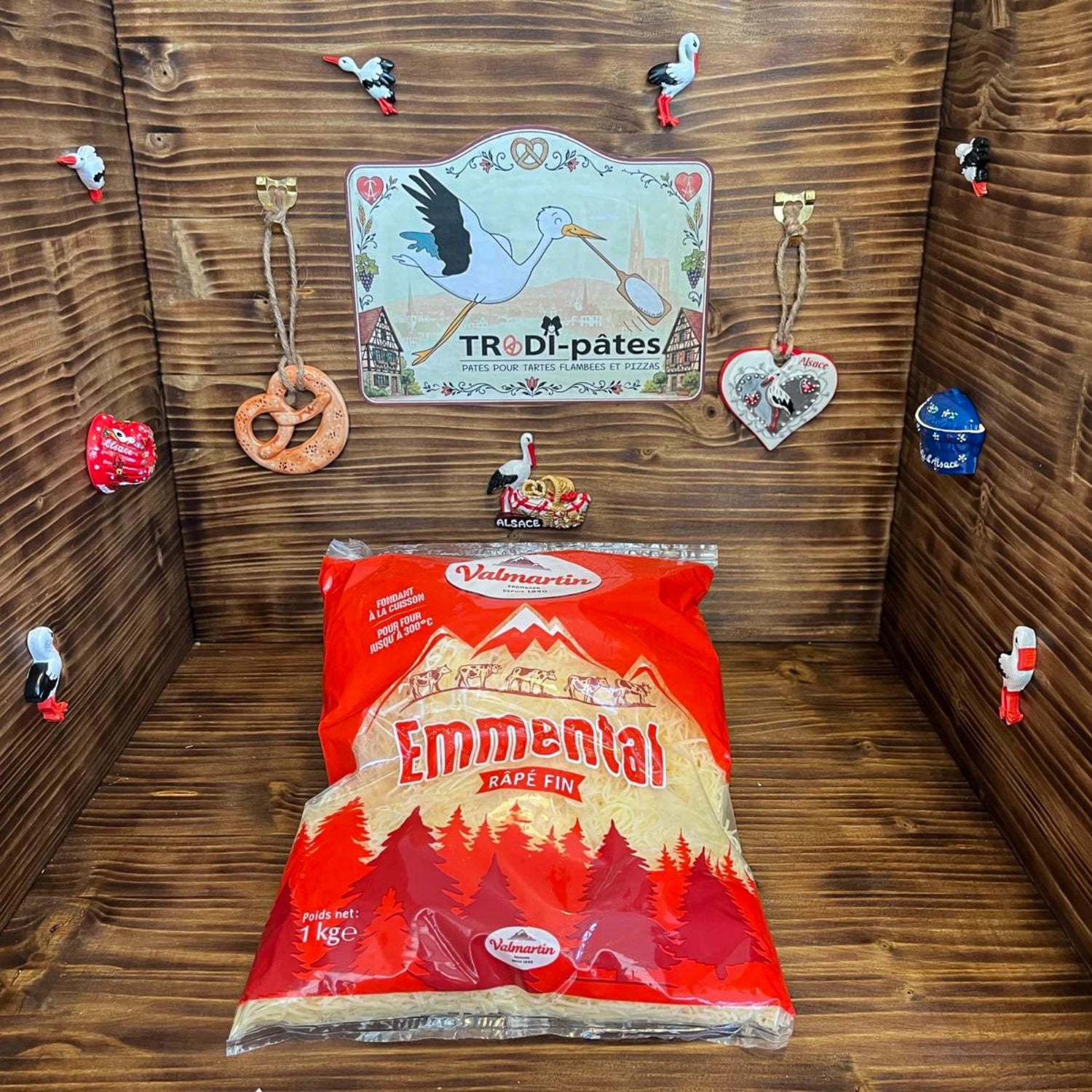 Emmental râpé fin 1 kg pour pizzas, gratins et tartes flambées