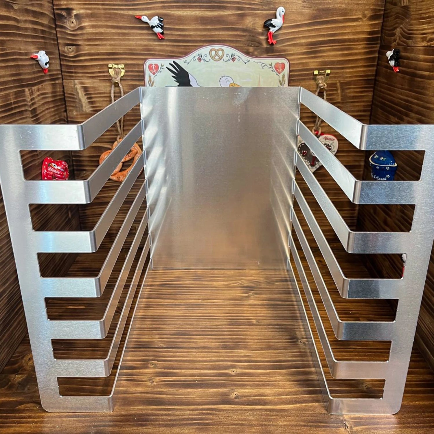 Rack inox pour organiser les plaques de tartes flambées et pizzas Tradi-Pâtes