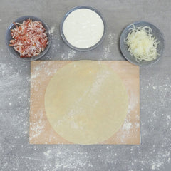 Kit tarte flambée Tradi-Pâtes avec fond, crème, lardons et oignons